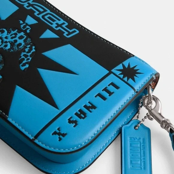 Coach Blue and Black Starburst Shoulder Bag - Picture 4 of 6